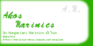 akos marinics business card